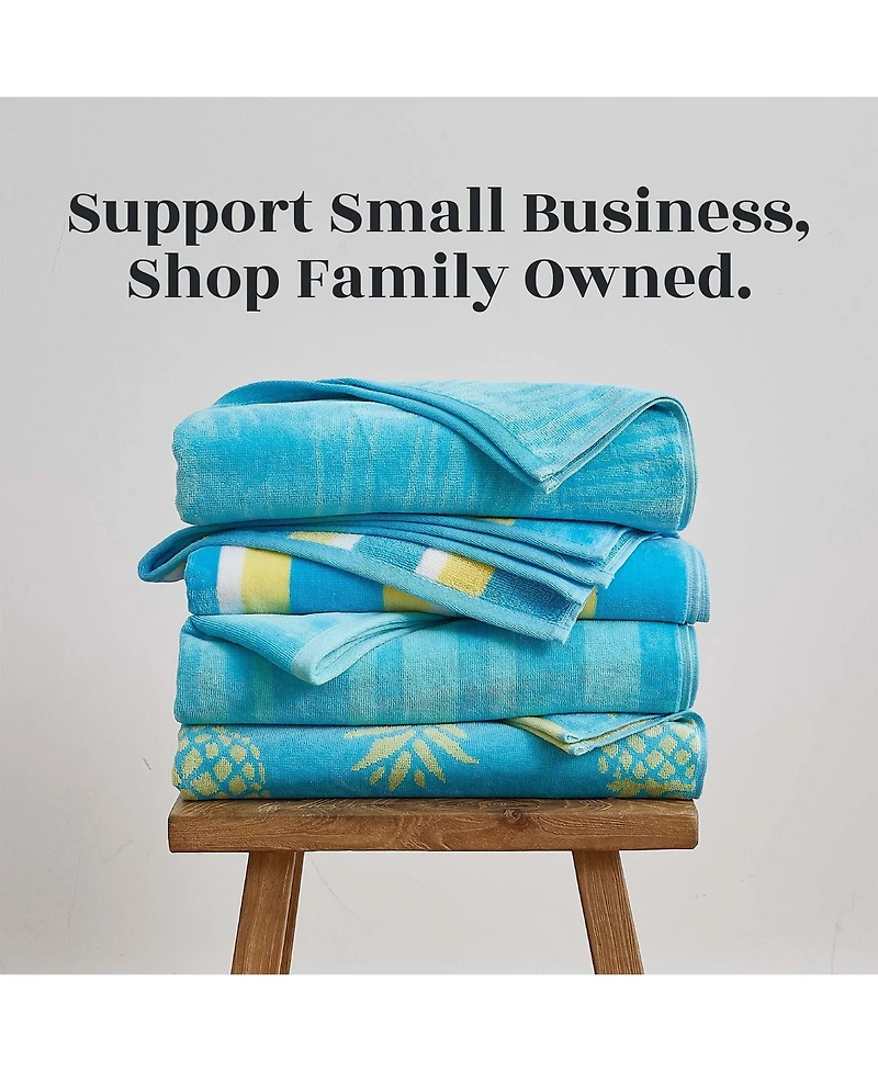 Linery & Co. 100% Cotton Jacquard 2 Pack Summer Beach Towels, 30" x 60"