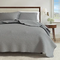 Linery & Co. Detailed Channel Stitch Microfiber Quilt Set With Shams