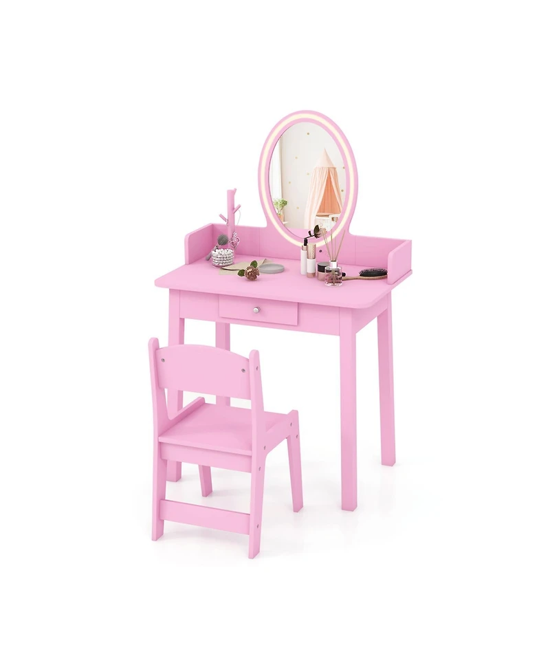 Kids Vanity Set with Lighted Mirror