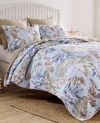 Greenland Home Fashions Tropics Coastal Palm 3 Piece Quilt Set