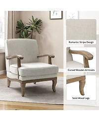 Rinaldo Wooden Upholstered Armchair with Legs