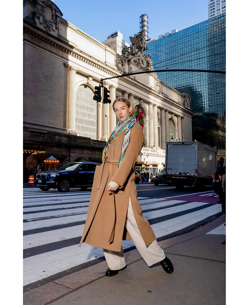 Jessie Zhao New York Double Sided Wool Silk Triangle Scarf Of Shapes Reconstruction