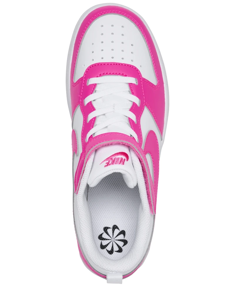 Nike Little Girls Court Borough Low Recraft Fastening Strap Casual Sneakers from Finish Line
