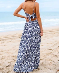 Cupshe Women's Summer Serenade Ornate Maxi Beach Dress