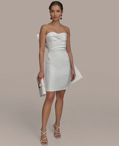 Donna Karan New York Women's Sweetheart-Neck Bow-Trim Dress