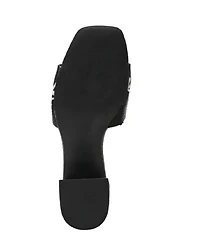 Anne Klein Women's Dolls Embroidered Raffia Block Heel Sandals
