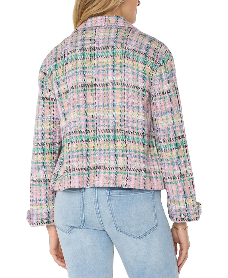 Liverpool Los Angeles Women's Button Front Boxy Plaid Shacket