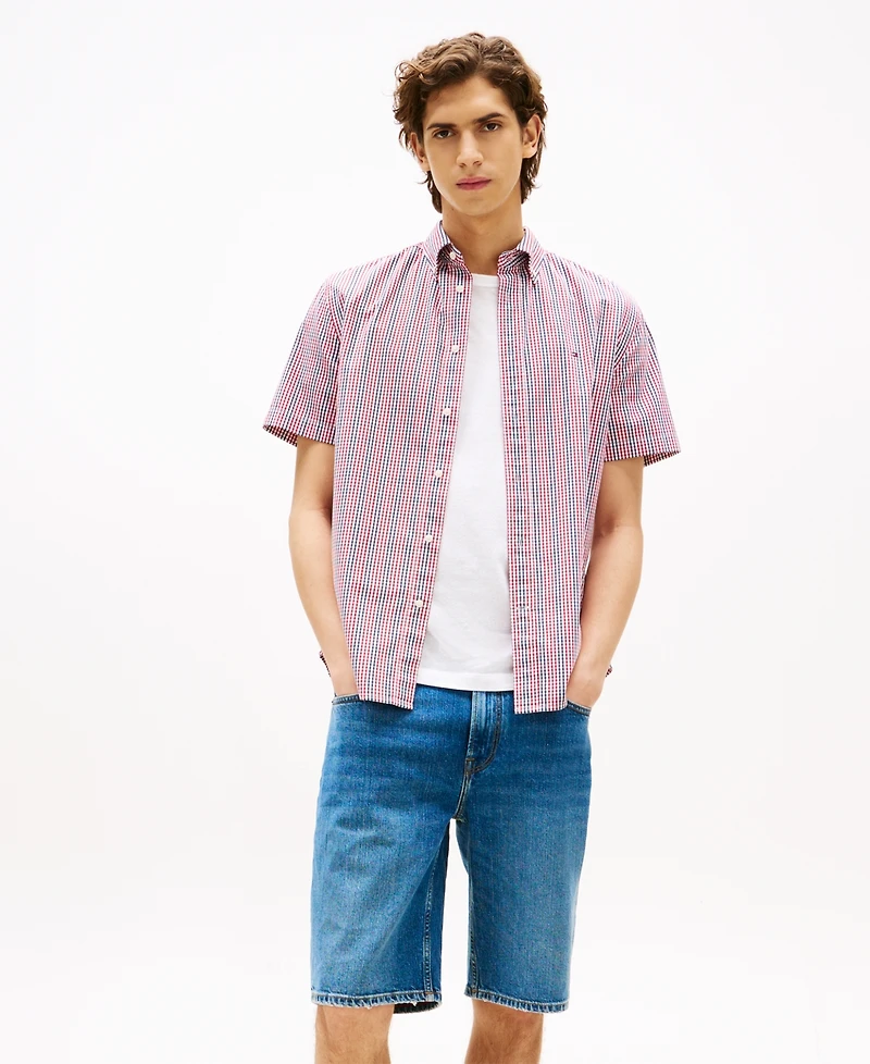 Tommy Hilfiger Men's Americana Tailored Relaxed-Fit Check Button-Down Shirt