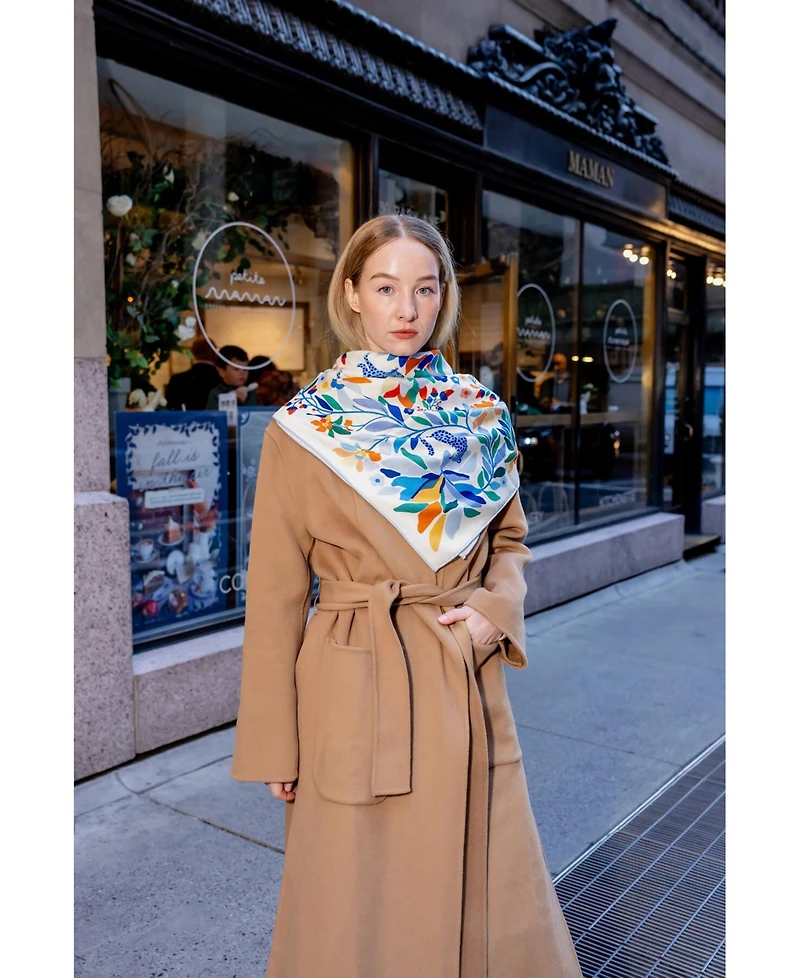 Jessie Zhao New York Double Sided Wool Silk Scarf Of Day Jungle Reverie