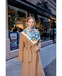 Jessie Zhao New York Double Sided Wool Silk Scarf Of Day Jungle Reverie