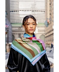 Jessie Zhao New York Double Sided Wool Silk Scarf Of Ocean Breeze