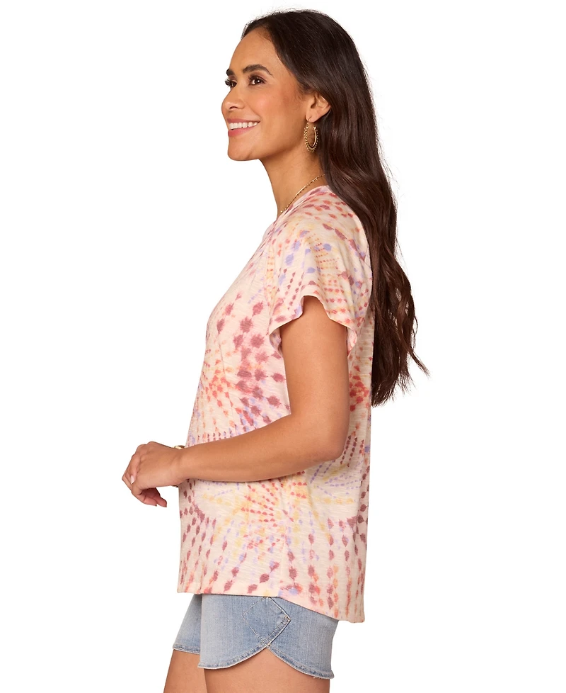 Democracy Petite Printed Short-Sleeve Scoop-Neck T-Shirt