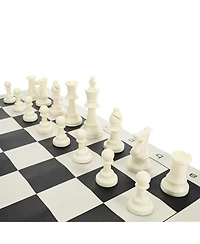 We Games Color Bright Plastic Staunton Tournament Chess Pieces with 3.75 in. King - Half Chess Set of Chess Pieces Only, White