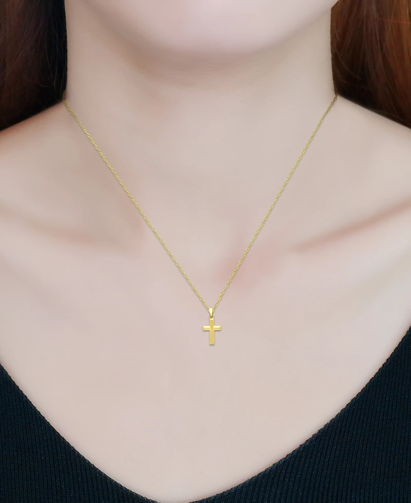 Giani Bernini Cross Pendant Necklace 18k Gold-Plated Sterling Silver (also Silver), 16" + 2" extender, Exclusively at Macy's