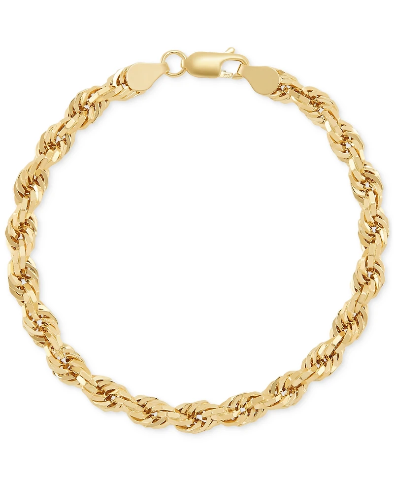 Lightweight Lightweight Rope Chain Bracelet (5.5mm) in 10k Yellow Gold