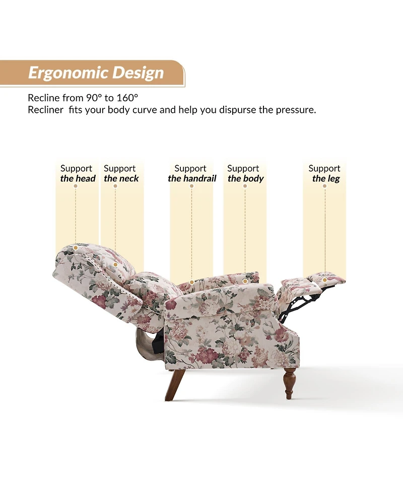 Alexander Traditional Manual Recliner With Variety Fabric