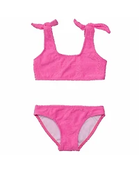 Snapper Rock Little Girls Bubblegum Bloom Crop Bikini