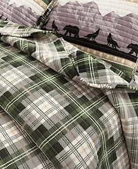 Linery & Co. Mountain Scape & Plaid Microfiber Quilt Set With Shams