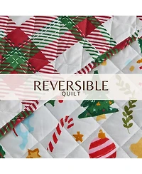 Linery & Co. Festive Holiday Reversible Microfiber Quilt Set with Shams