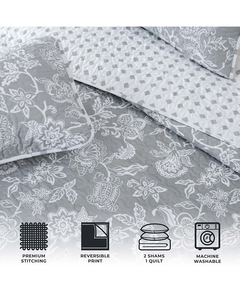 Linery & Co. Delicate Floral Microfiber Quilt Set With Shams