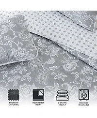 Linery & Co. Delicate Floral Microfiber Quilt Set With Shams