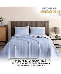 Linery & Co. Tiny Stripes Microfiber Quilt Set With Shams