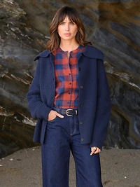 Celtic & Co. Women's Sailor Collar Longline Cardigan