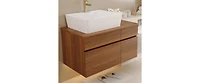 24" Single Sink Wall Mounted Bath Vanity in White with White Ceramic Top