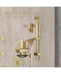 Casainc Pressure-balanced Valve Included All-In-One Kit With Rough In-Valve Thermostatic Shower System Body Jets