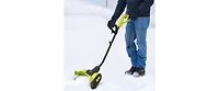 Outsunny Snow Shovel with Wheels, Snow Pusher, Cushioned Adjustable Angle Handle Snow Removal Tool, 29" Blade, 10" Wheels, Yellow