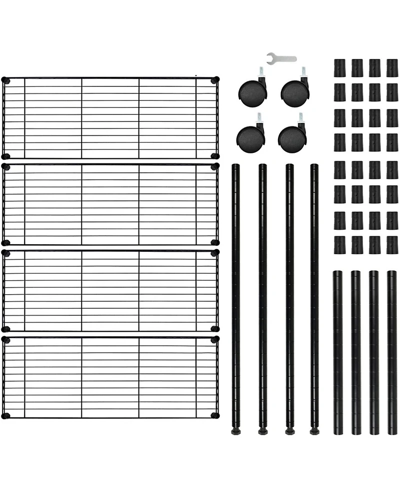 Simple Deluxe 4-Tier Heavy Duty Storage Shelving Unit ,Black,36Lx14Wx54H inch, 1 Pack