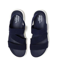 Dearfoams Women's Emilia Elastic Gore Strappy Sandal