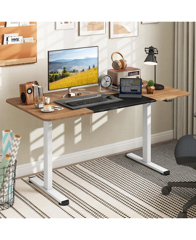 55 Inch Electric Standing Desk Adjustable with Cable Management Hole