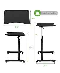 Height Adjustable Computer Desk Sit to Stand Rolling Notebook Table