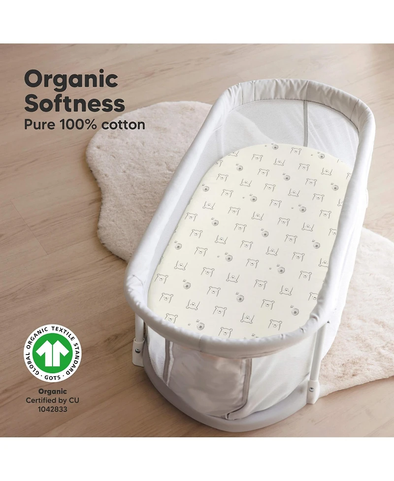 KeaBabies Bassinet Sheet for Baby Girls, Boys, 2-Pack Soothe Fitted Sheets, Bedside Mattress