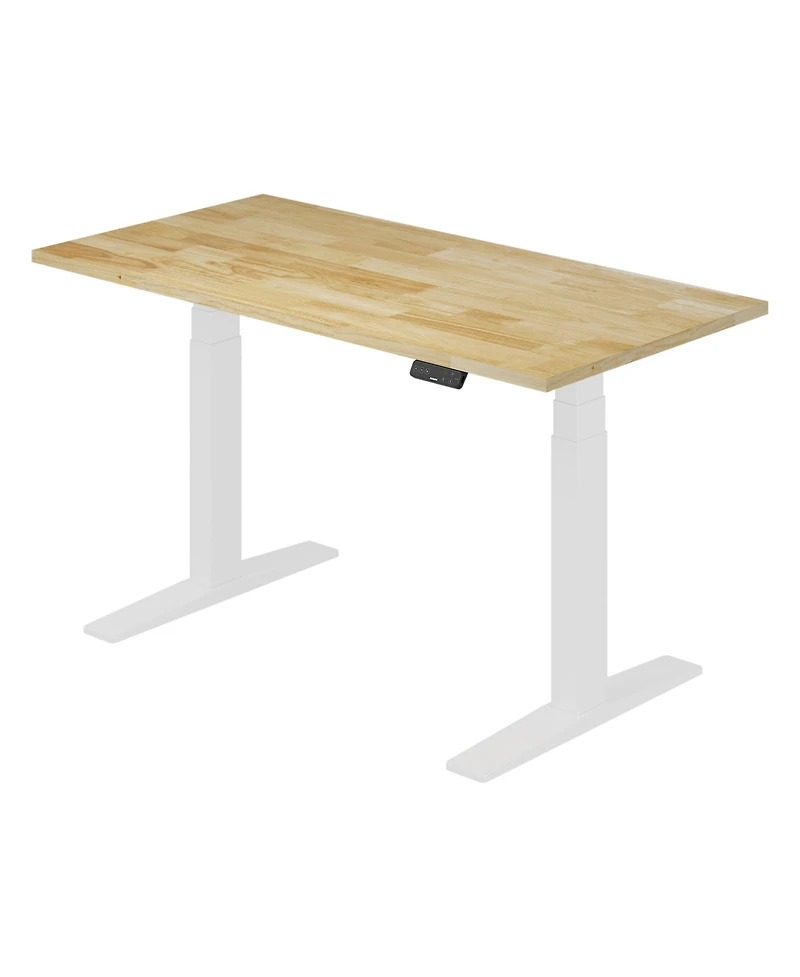 Flexispot E7-commercial W Electric Adjustable Standing Desk, Rubber Wood Top