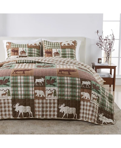 Linery & Co. Rustic Woodland Reversible Microfiber Quilt Set with Shams