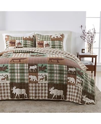 Linery & Co. Rustic Woodland Reversible Microfiber Quilt Set with Shams