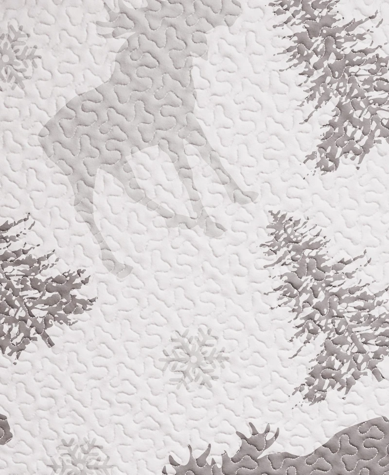 Linery & Co. Moose & Evergreens Microfiber Quilt Set With Shams - Moose