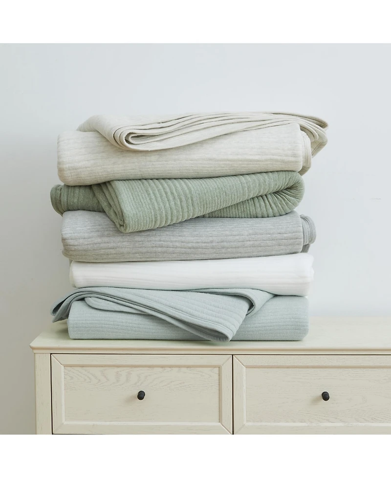 Linery & Co. Cotton Blend Jersey Knit Channel Stitch Quilt Set