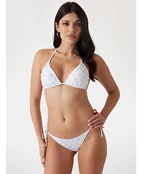 Guess Women's Quattro G Padded Triangle Bikini Top