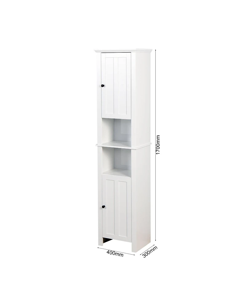 Bathroom Floor Storage Cabinet with 2 Doors Living Room Wooden Cabinet with 6 Shelves 15.75 x 11.81 x 66.93 inch