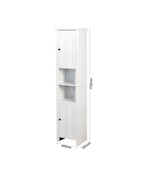 Bathroom Floor Storage Cabinet with 2 Doors Living Room Wooden Cabinet with 6 Shelves 15.75 x 11.81 x 66.93 inch