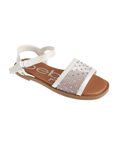 Bebe Little Girls Sparkly Fashion with Rhinestone Sandals