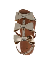 Bebe Little Girls Comfortable and Stylish Flat with Oversized Bows Sandals