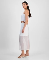 Bar Iii Women's Rhinestone Mesh Tube Skirt, Exclusively at Macy's