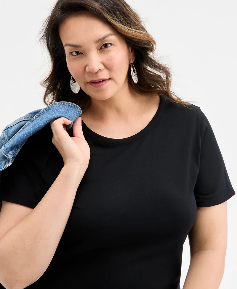 Style & Co Plus Solid Short-Sleeve Maxi Dress, Exclusively at Macy's