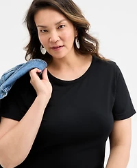 Style & Co Plus Solid Short-Sleeve Maxi Dress, Exclusively at Macy's