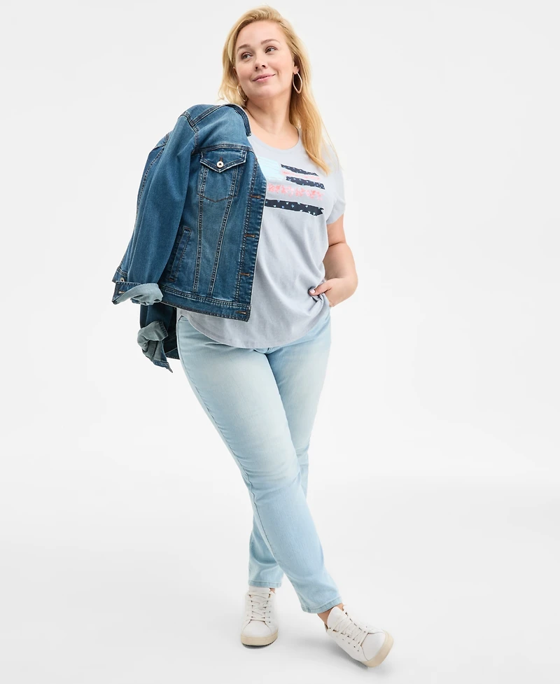 Style & Co Plus Size Printed Graphic T-Shirt, Exclusively at Macy's