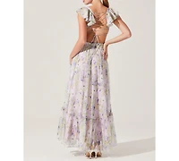Astr the Label Women's Primrose Lace-Up-Back Maxi Dress